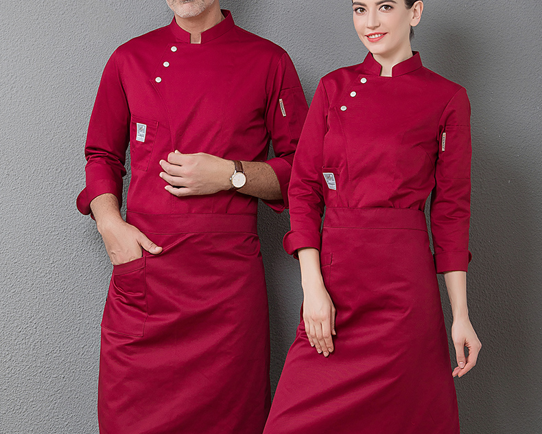 厨师工作服长袖男女酒店咖啡西餐厅烘焙饭店厨房厨衣后厨工衣定制(图7)