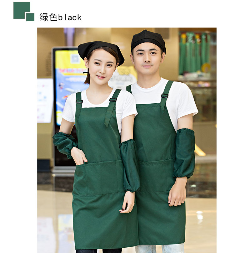 奶茶店美容养生超市餐厅围裙定制logo印字服务员工作服背心带韩版(图29)