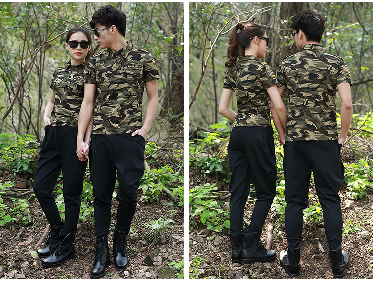 夏季新款水兵舞服装男步套装户外野战丛林迷彩服短袖长裤套装(图6)