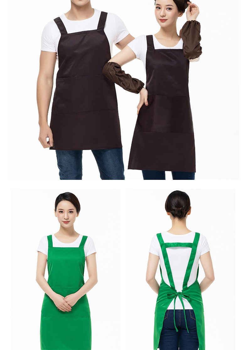时尚围裙定制LOGO印字家用厨房男防水奶茶店餐饮超市工作服订做女(图12)