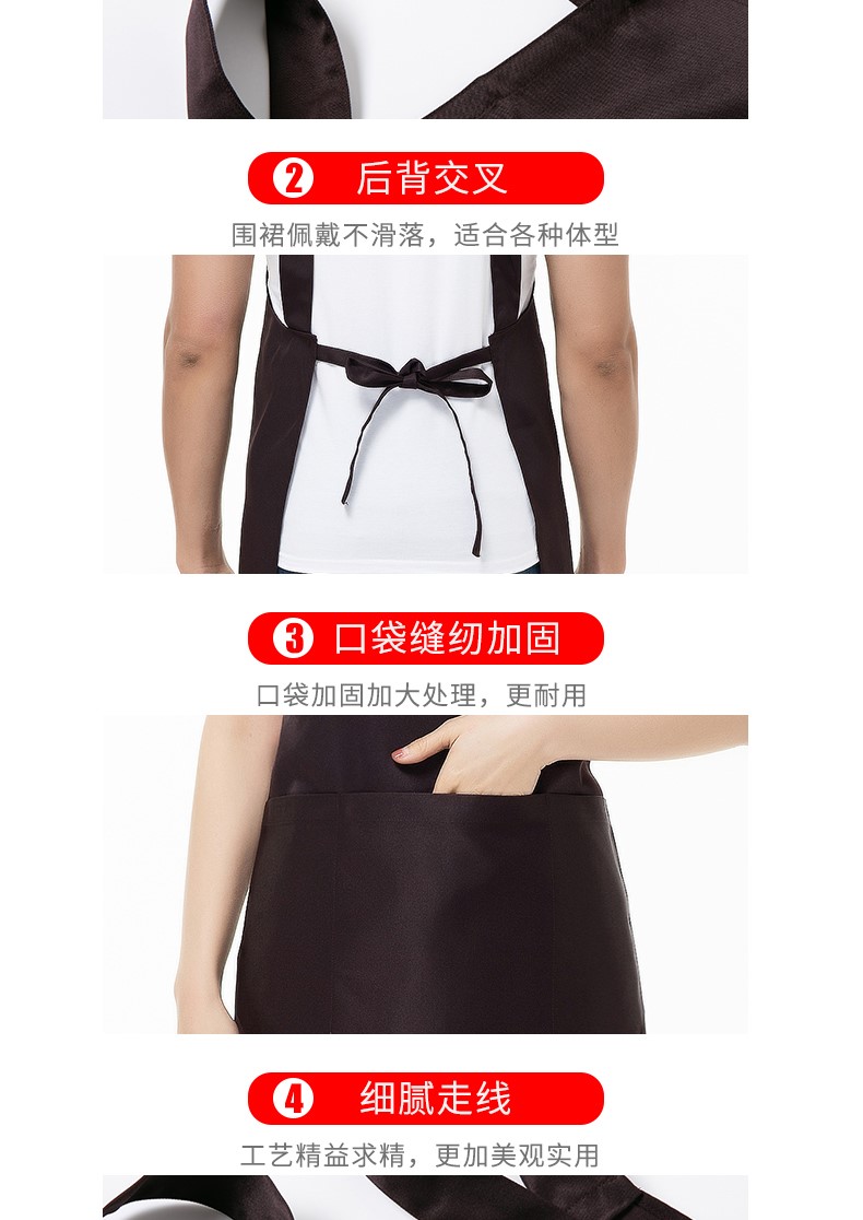 围裙女时尚工作服帆布漂亮韩版家用厨房美甲店咖啡厅带兜上班定制(图9)