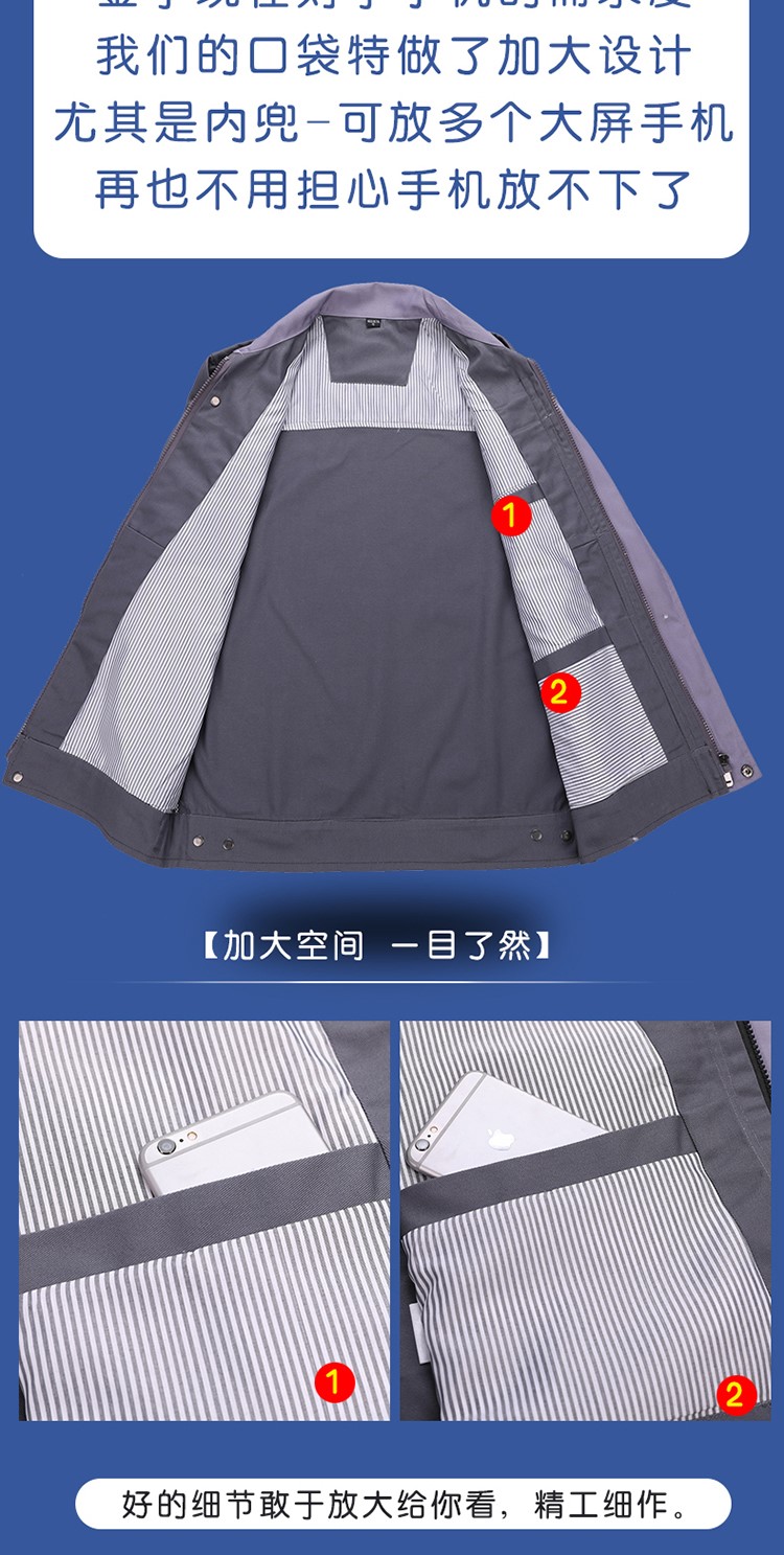 纯棉双层工作服套装男女加厚耐磨长袖防阻燃劳保服机修电焊工作服(图6)