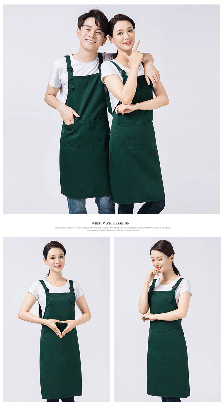 围裙定制logo印字时尚女订做家用超市奶茶店餐饮厨房工作服围腰男(图18)
