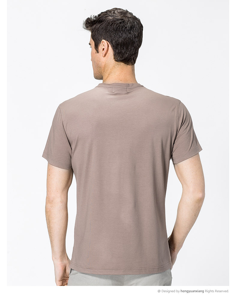 V领短袖t恤男 中青年男士纯色打底衫2019夏季新款半袖体恤(图31)
