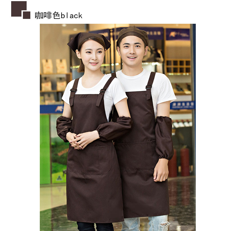奶茶店美容养生超市餐厅围裙定制logo印字服务员工作服背心带韩版(图27)