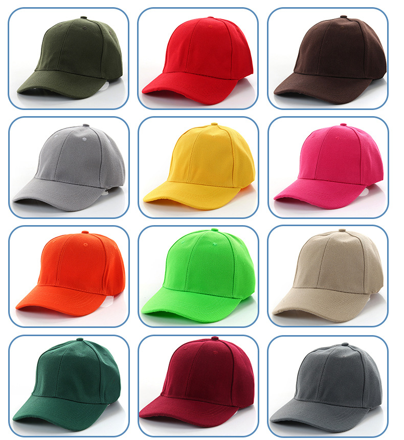 棒球帽定制工厂纯色活动帽定做成人棉质鸭舌帽定做三明治广告帽子(图3)