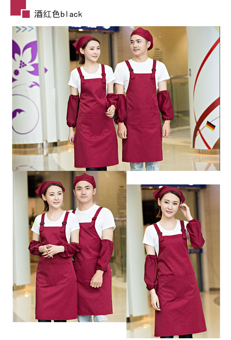 奶茶店美容养生超市餐厅围裙定制logo印字服务员工作服背心带韩版(图26)