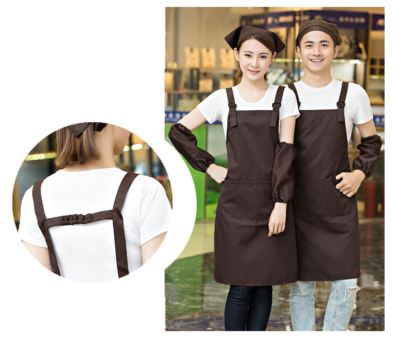 奶茶店美容养生超市餐厅围裙定制logo印字服务员工作服背心带韩版(图24)
