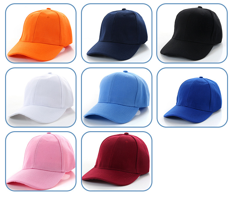 棒球帽定制工厂纯色活动帽定做成人棉质鸭舌帽定做三明治广告帽子(图4)