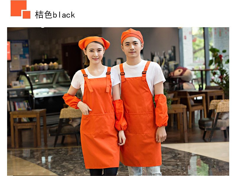 奶茶店美容养生超市餐厅围裙定制logo印字服务员工作服背心带韩版(图33)