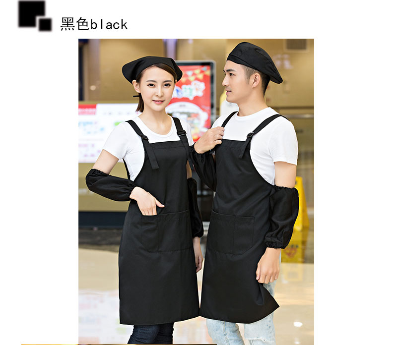 奶茶店美容养生超市餐厅围裙定制logo印字服务员工作服背心带韩版(图31)