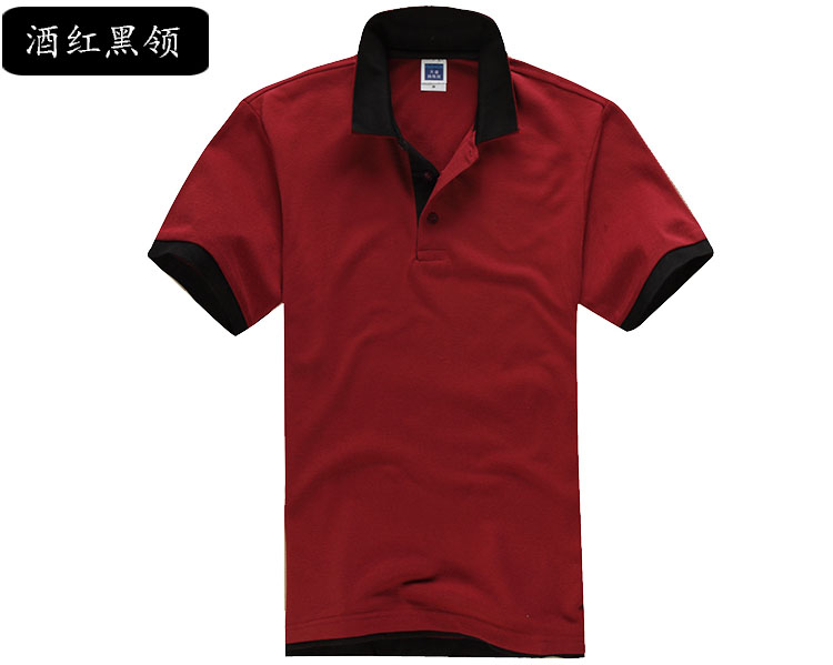 POLO衫定制双领韩版时尚男女短袖T恤可立领订做学生班服工作服装(图16)