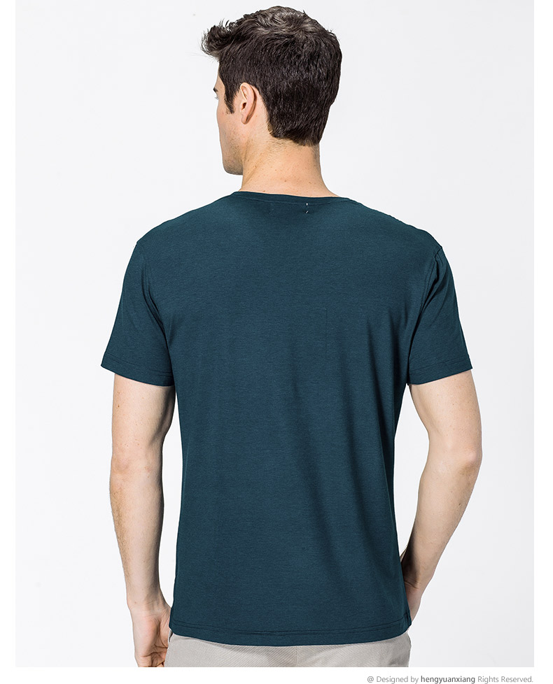V领短袖t恤男 中青年男士纯色打底衫2019夏季新款半袖体恤(图19)