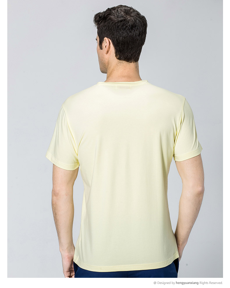 V领短袖t恤男 中青年男士纯色打底衫2019夏季新款半袖体恤(图25)