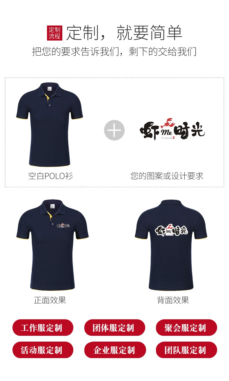 工作服定制logo餐饮服务员团体t恤短袖印字超市文化广告polo衫夏(图2)