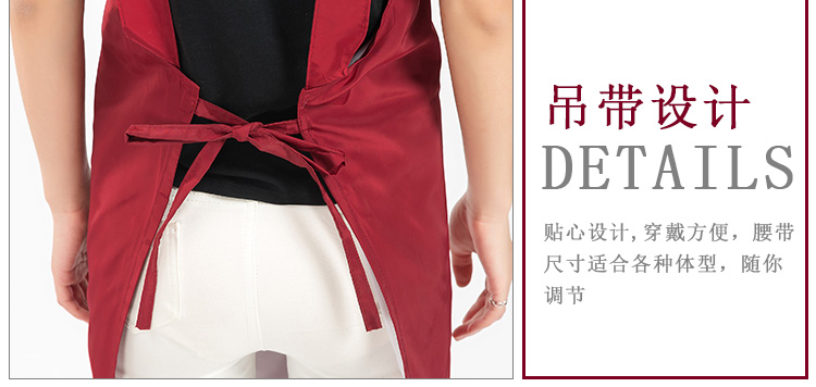 围裙防水防油韩版时尚日式可爱粉成人女无袖罩衣定制logo印字(图24)