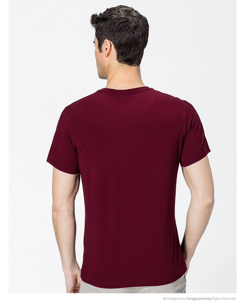 V领短袖t恤男 中青年男士纯色打底衫2019夏季新款半袖体恤(图16)