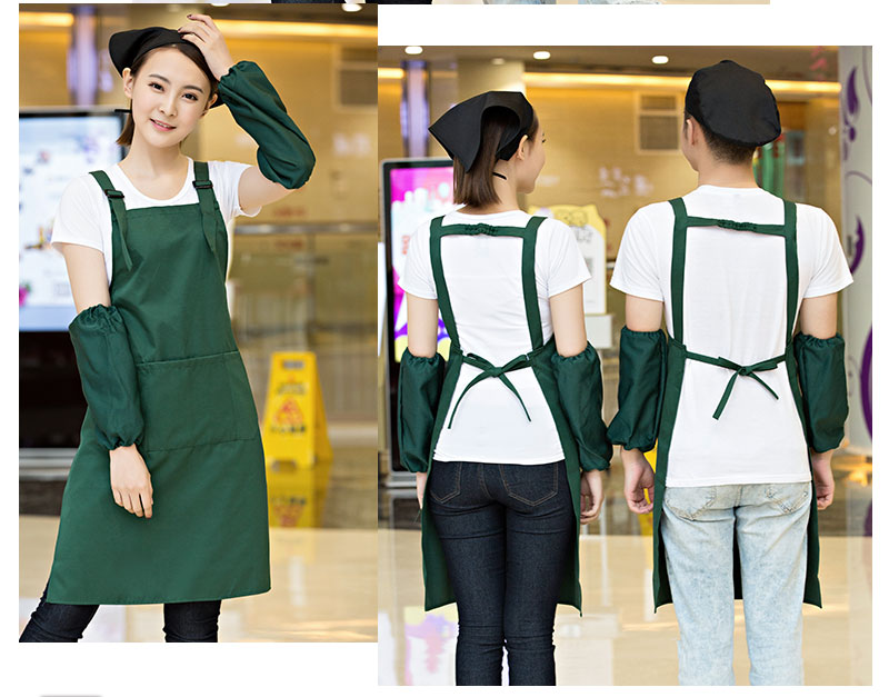 奶茶店美容养生超市餐厅围裙定制logo印字服务员工作服背心带韩版(图30)