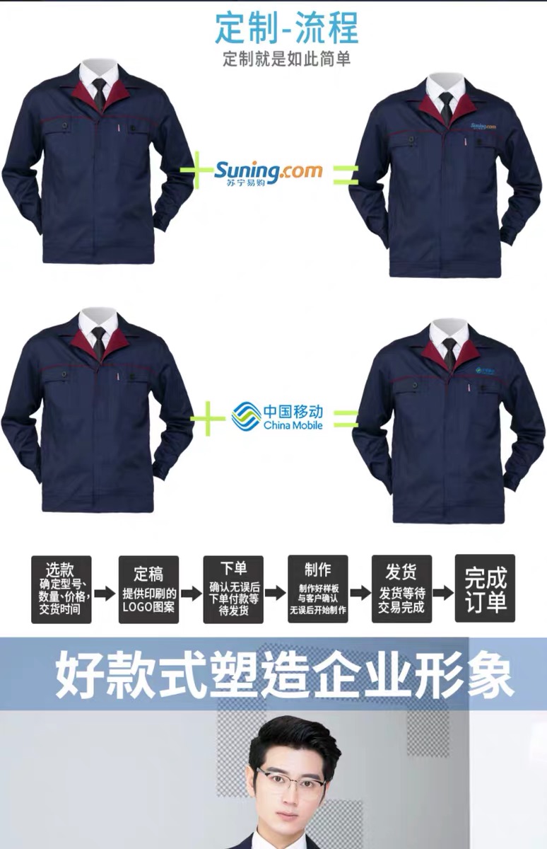 工作服定制男士耐磨套装长袖夏季工服厂服劳保服上衣(图2)