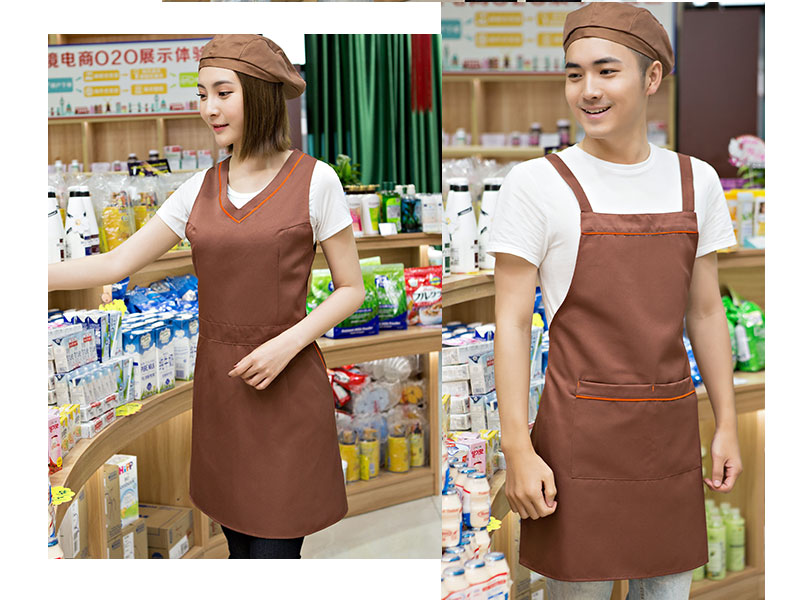 奶茶店美容养生超市餐厅围裙定制logo印字服务员工作服背心带韩版(图21)